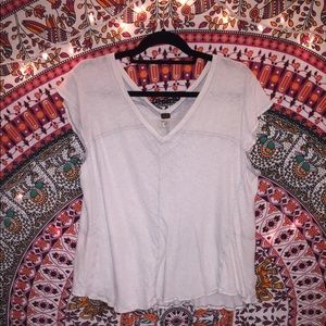 free people white v-neck top